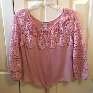 🌼American Rag Cie Pink Floral Blouse Long Sleeve